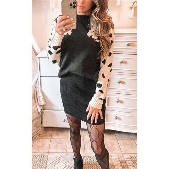 Women's Sweaters Casual Floral Printed Patchwork Long Sleeves Knitted - Picture 2 of 7